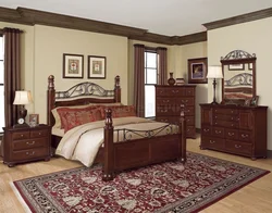 Classic Bedrooms With Dark Furniture Photo