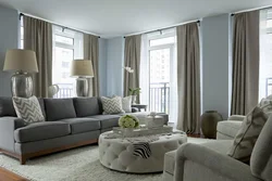 How to dilute the gray color in the living room interior