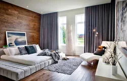 Combination of wood in the living room interior