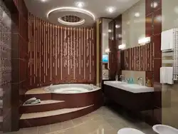 Дызайн ванны з паўкруглай ваннай