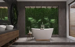 Bath with moss design