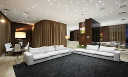 Lighting in an apartment with suspended ceilings in a modern design style