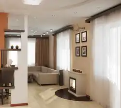 Дизайн комнаты в однокомнатной квартире с двумя окнами