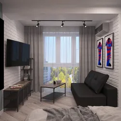 Дизайн комнаты в однокомнатной квартире с двумя окнами