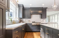 Gray And Gold In The Kitchen Interior