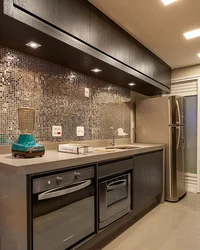 Gray and gold in the kitchen interior