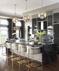 Gray And Gold In The Kitchen Interior