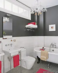 What colors go with white in a bathroom interior