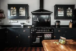 Black elements in the kitchen interior