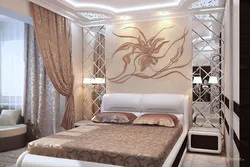 Дизайн спальни с зеркалом на всю стену