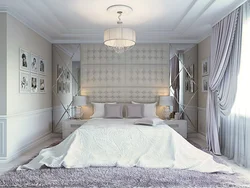 Bedroom design with wall-to-wall mirror