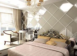 Bedroom Design With Wall-To-Wall Mirror