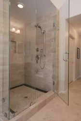 Shower without bathtub and shower cabin photo