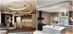 Plasterboard ceilings living room kitchen design