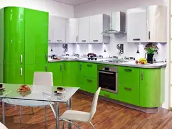 Corner Kitchens Light Green Photos