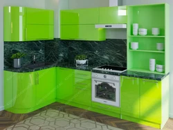 Corner kitchens light green photos