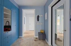 Blue walls in the hallway photo