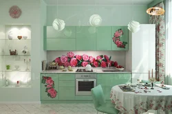 Mint Pink Kitchen Interior