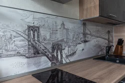 Рисунок на кухне во всю стену фото