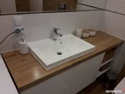 Built-in countertop in the bathroom photo