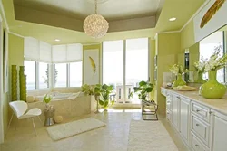 Kitchen Living Room In Olive Color Design