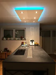 Floating kitchen with lighting photo