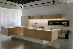 Floating kitchen with lighting photo