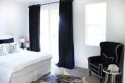 Bedroom Design With Black Curtains