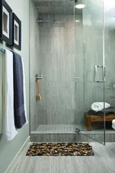 Bathroom with shower without cabin design photo