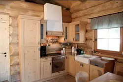 Kitchen design only in a log house