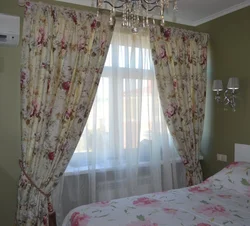 Photo Of Curtains For The Bedroom With Flowers Combined