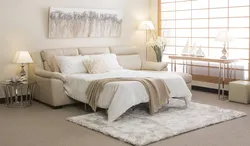 Sofa In The Bedroom With Bed Interior Photo