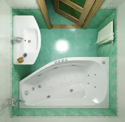 Large bathtub in a small bathroom photo