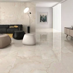 Marble floors in the living room interior