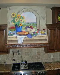 Рисунки на стене кухни своими руками фото