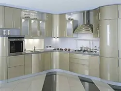 Kitchens With Built-In Appliances Design Photo Corner Small
