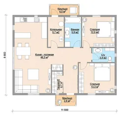House 3 bedrooms up to 100 square photo