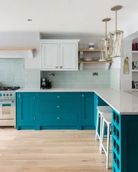 Sea ​​Color In The Kitchen Interior