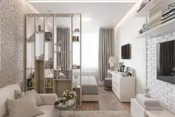 Living room in one-room apartment design photo