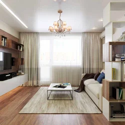 Living room in one-room apartment design photo