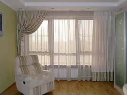 Tulle curtains for the living room with a balcony photo