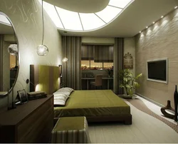 Long rectangular bedroom design