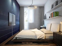 Дизайн длинной прямоугольной спальни