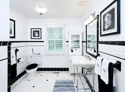Белая ванна з чорнай падлогай фота
