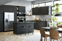 Color anthracite photo kitchen furniture