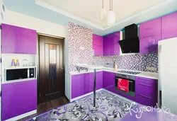 Фиолетовые обои для кухни фото