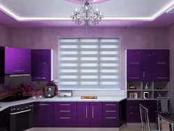 Фиолетовые обои для кухни фото