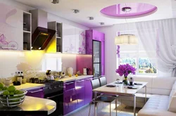 Purple wallpaper for kitchen photo