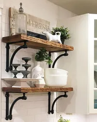 Shelves in the interior of the kitchen