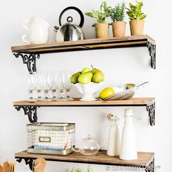 Shelves in the interior of the kitchen